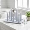 Escurridor de Tazas de Plástico de 6 Ranuras con Bandeja de Goteo Organizador de Encimera Ahorra Espacio para Tazas Vasos Estante de Almacenamiento de Cocina Libre de BPA