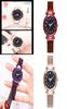 Women Fashion Luminous Numbers Starry Sky Quartz Watch Magnetic Wristwatch Buckle