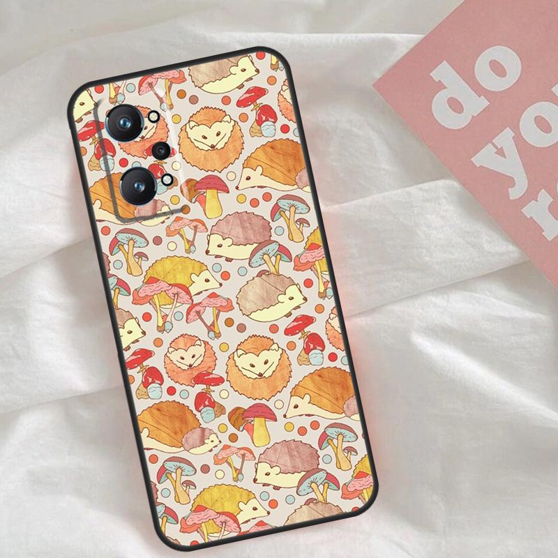 Kawaii Hedgehog Heart Cute Case For Realme C53 C55 C33 C63 C61 C51 C65 C67 C71 C75 11 12 13 14 Pro Plus GT6 GT7 15 Pro