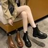 Martin boots women's British style new autumn and winter velvet thick-soled cigarette boots thin black Chelsea short boots