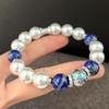Retro High Quality Natural Lapis Lazuli High Gloss Artificial Crystal Pearl Bracelet Bracelet.