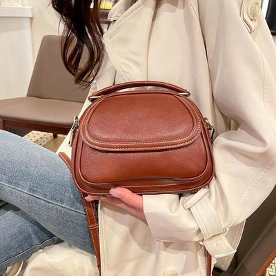 Leather Women's Crossbody Bag Fashionable High-quality Texture Ins Niche Handbag Shoulder Bag Small Square Bag