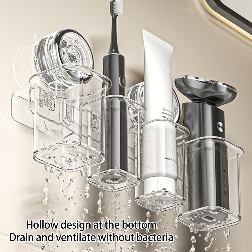 Small Suction Cup Toothbrush Holder No Drilling Wall Mount Bathroom Organizers Stand Rack for Kitchen and Bedroom