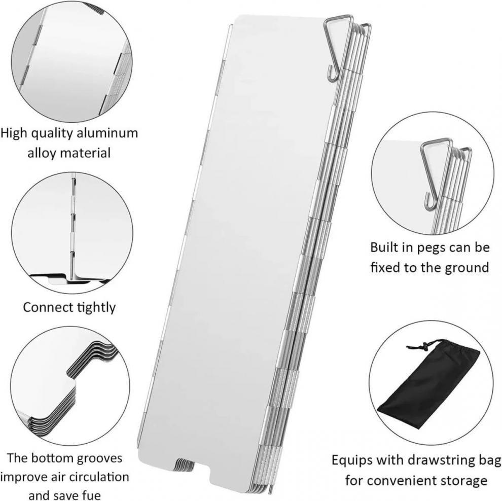 Folding Camping Stove Windscreen | Lightweight Outdoor Heat Shield for Picnics