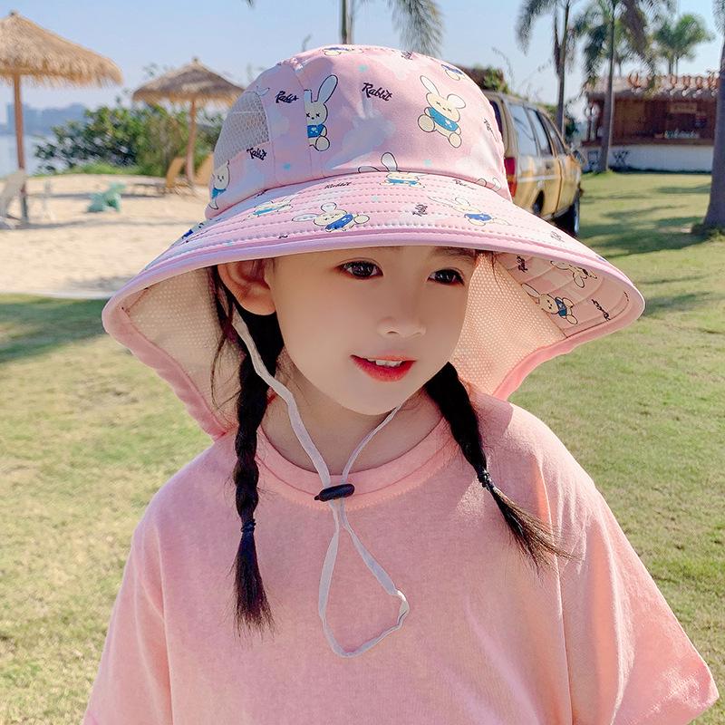 

Дитячий сонцезахисний капелюх з захистом від УФ-променів, з покриттям для обличчя та шиї для літніх прогулянок One Size