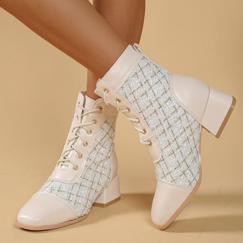 Autumn Winter Women Mid-calf Boots Fashion Zipper Women High Heel Ankle Boots Europe America Hot Sale Female Coarse Shoes Mujer