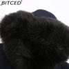 BITCED Fall/Winter Puffer Jacket for Women with Fleece Lining, Fur Collar, Hooded Warm Coat, Loose-Fit Cotton Jacket