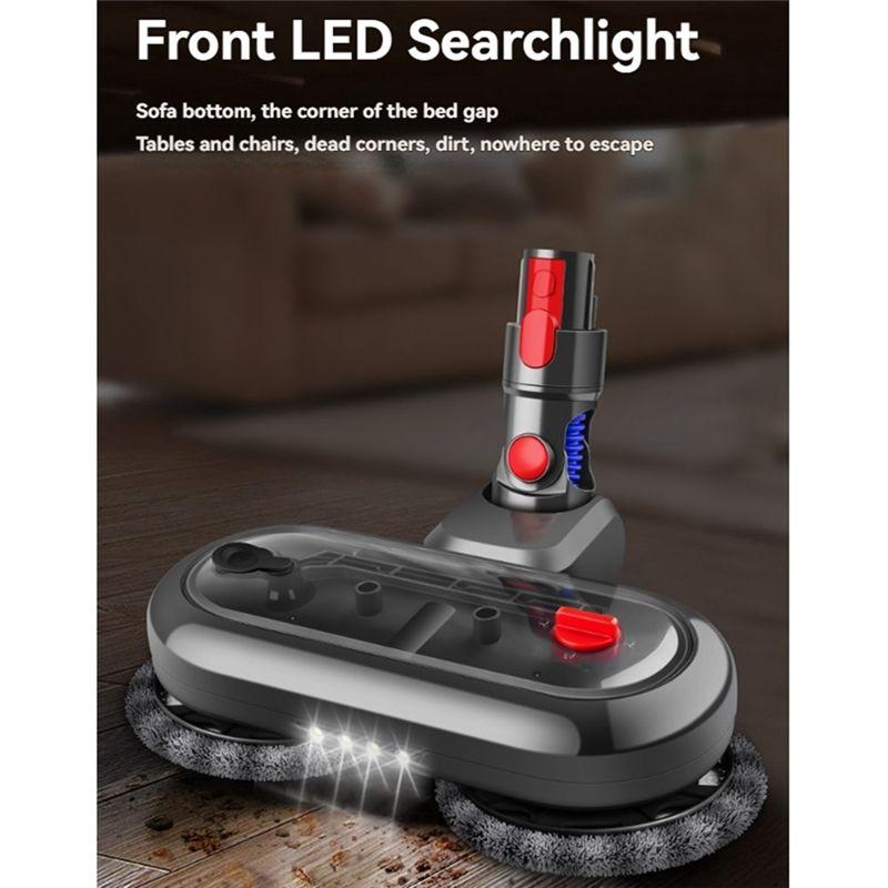 AEE2-Electric Mop Attachment For Dyson V7 V8 V10 V11 V15 Vacuum Attachment With 4 Mop Pads Dry And Wet Floor Mop Head