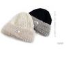 Cat Brother Korean Style Knit Hat: Color Block Plush, Warm Wool, Women's Large Head Circumference