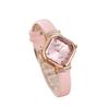 Fashion Womens Square Dial Quartz Watch With Faux Leather Strap For Casual Wear