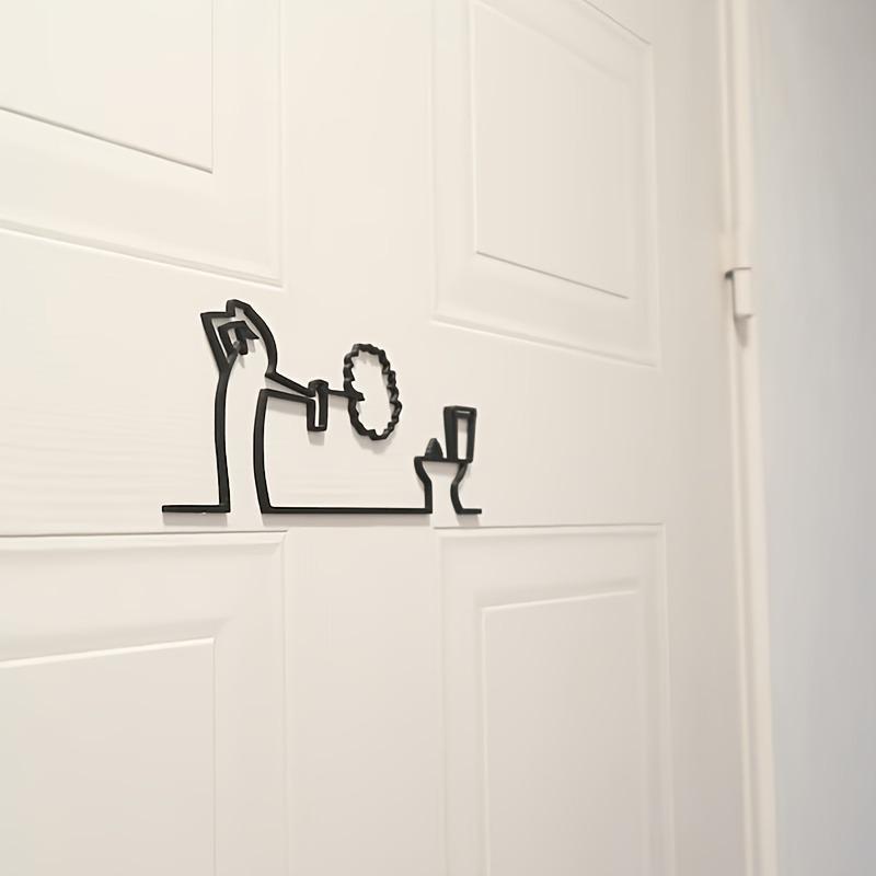 1 pezzo, Ornamento "Segnale WC" a Linea, Design Divertente, Simbolo WC, Arte Minimalista, Design Umoristico Originale, Line Art 3D, Linea
