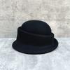 Thousand Gold Wind Elegant Wool Styling Top Hat Women'S Autumn And Winter Light Luxury Warped Edge Dome Warm Pleated Short Brim Basin Hat