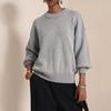YYFS Moda feminina casual outono inverno cor sólida estampa manga comprida gola redonda suéteres