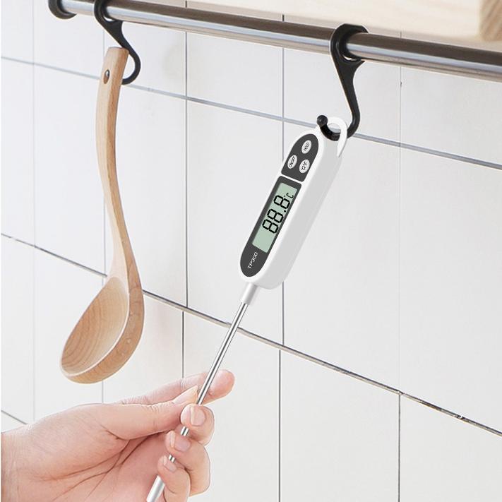 Haushalt Küche Edelstahl Sonde Lebensmittelthermometer, LED Digitalanzeige Milch Getränk Barbecue Thermometer