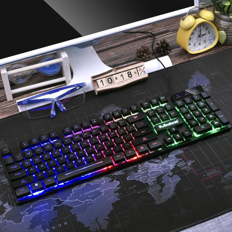 KM320 Keyboard And Mouse Set Waterproof Luminous Game Backlit Keyboard