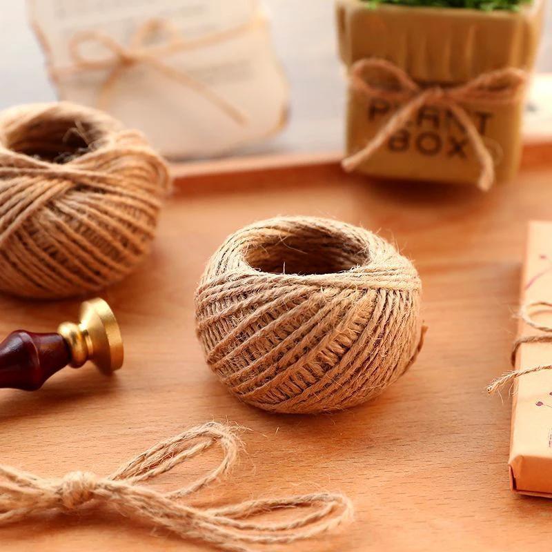 25 meters Jute Rope Hanging Photo Wall Handmade Scrapbook Crafts Gifts Decorative Packaging Vase Decoration Braided Jute Rope