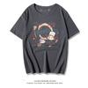 Summer Street Sle Cartoon Print ort Sve Women's T-irt Loose Fit Large Size Couple's Clothing Hong Kong Sle BF Top