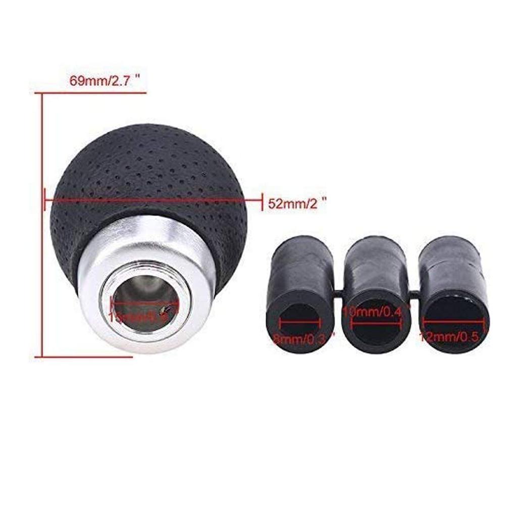 Szmsmy Universal Black Leather 5 Speed Car Manual Gear Stick Shifter Shift Knob Lever
