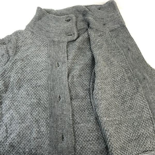 SPICK AND SPAN Knit Long Coat Women M Gray High Neck Cardigan Style(USED)