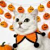 Five-pointed Star Pet Bib Knitted Bib, Handmade Shape Cat Crochet Small Dog with Black Pom-poms for Cats Dogs Halloween Outfit Non-tightening Collar