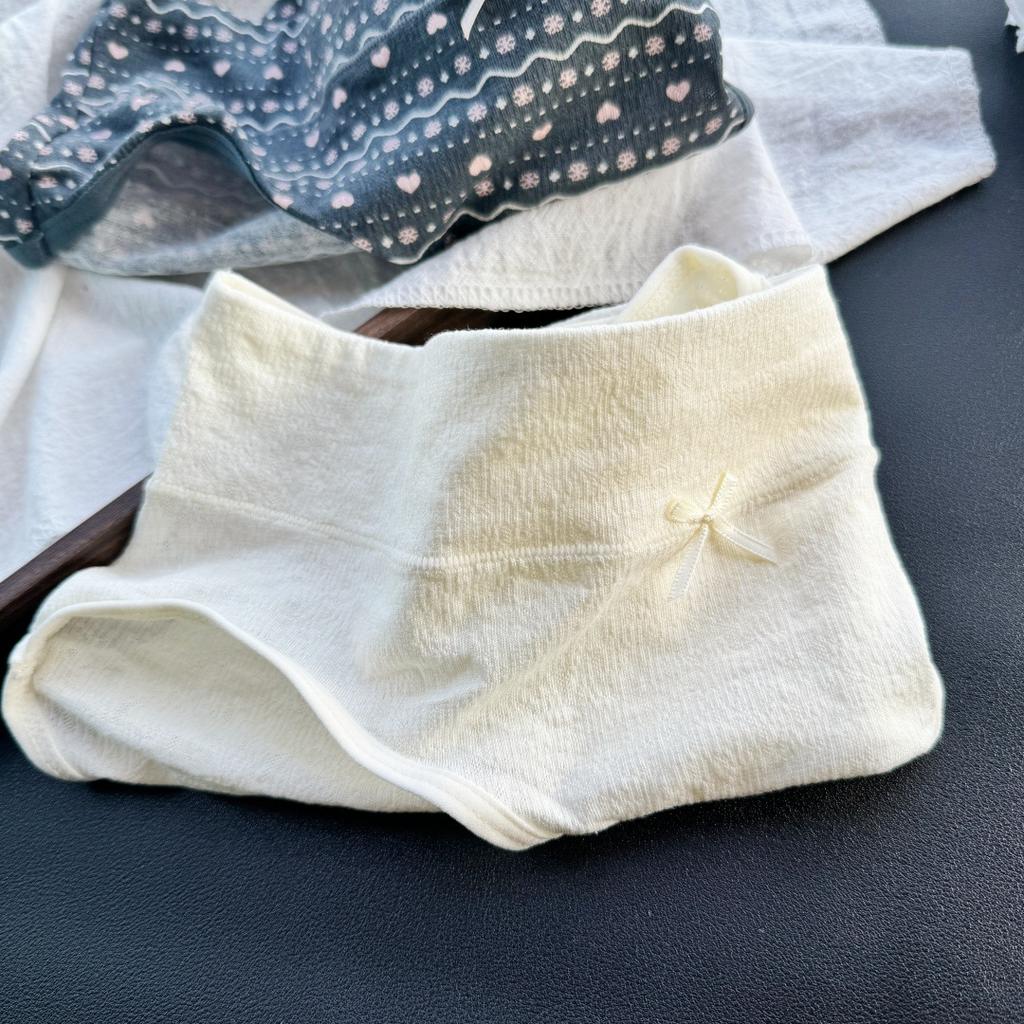 Ladies Summer Cute Printed Cotton Wide Edge Wrap Hip Mid Waist Triangle Briefs