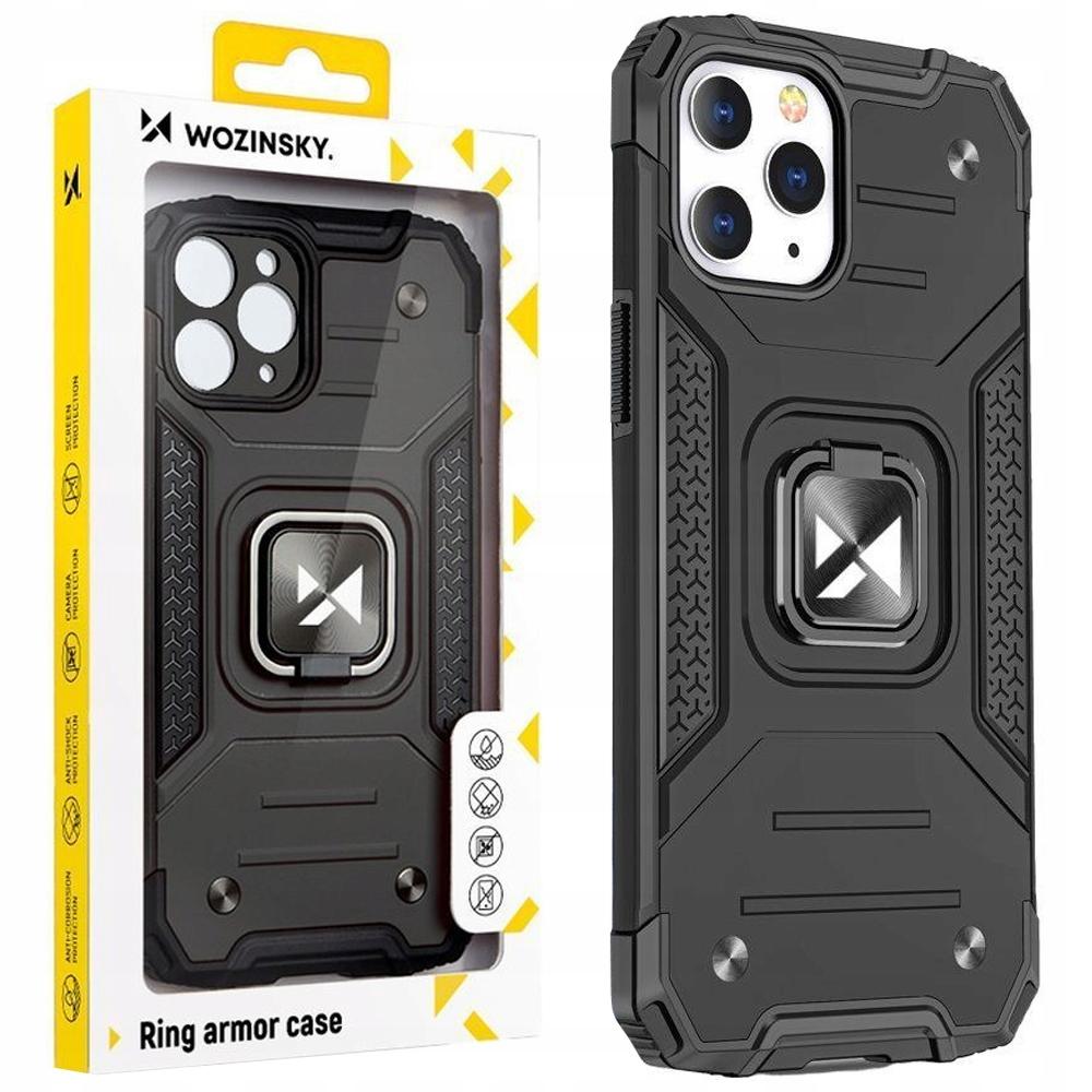 Wozinsky Ring Armor Etui Iphone 14 Pro Max Pancerny Hybrydowy Pokrowiec + Magnetyczny Uchwyt Czarny