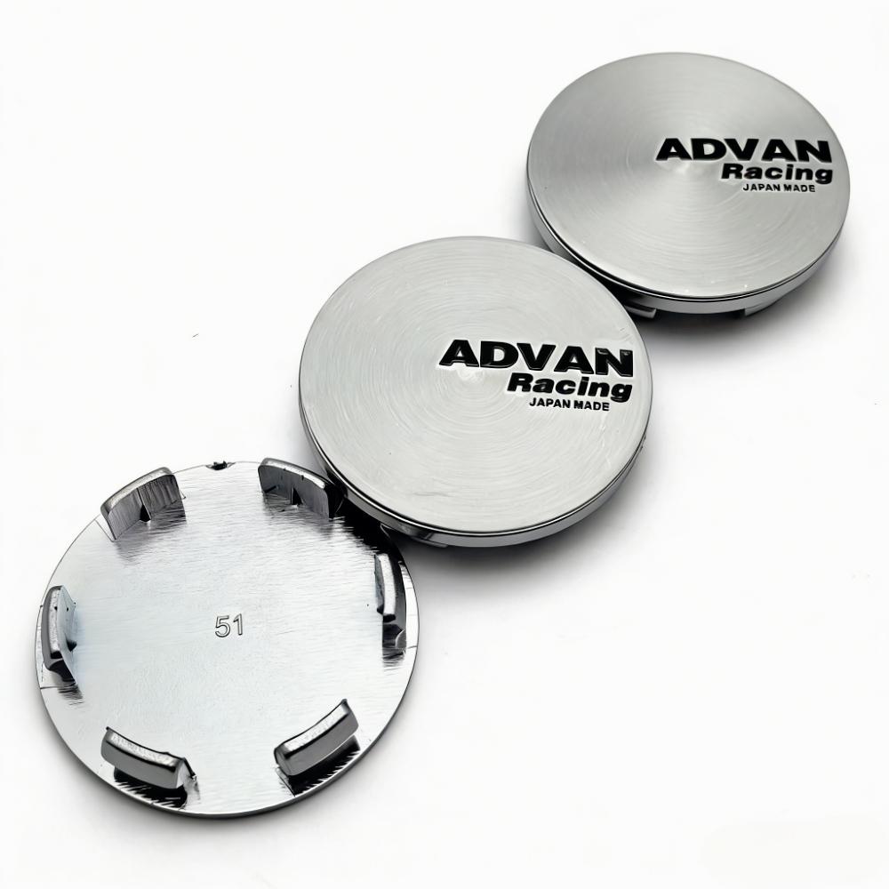 4pcs ADVAN Racing Logo Emblem Badge Car Wheel Center Caps 51MM Clips 46MM Rim Hubcaps Dust Cover Wheels Hub Cap Car Accessories