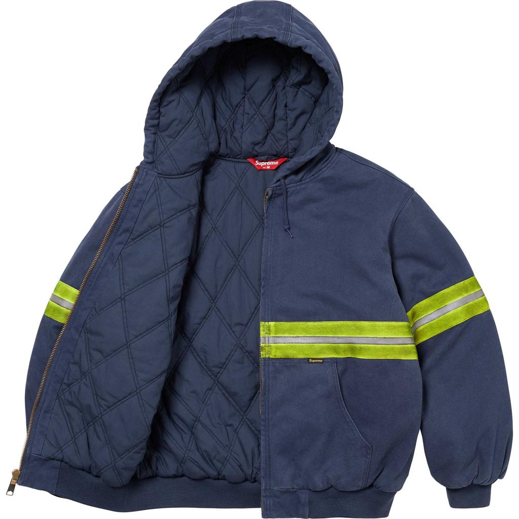 Supreme Reflective Stripe Hooded Work Jacket SUP-FW24-015