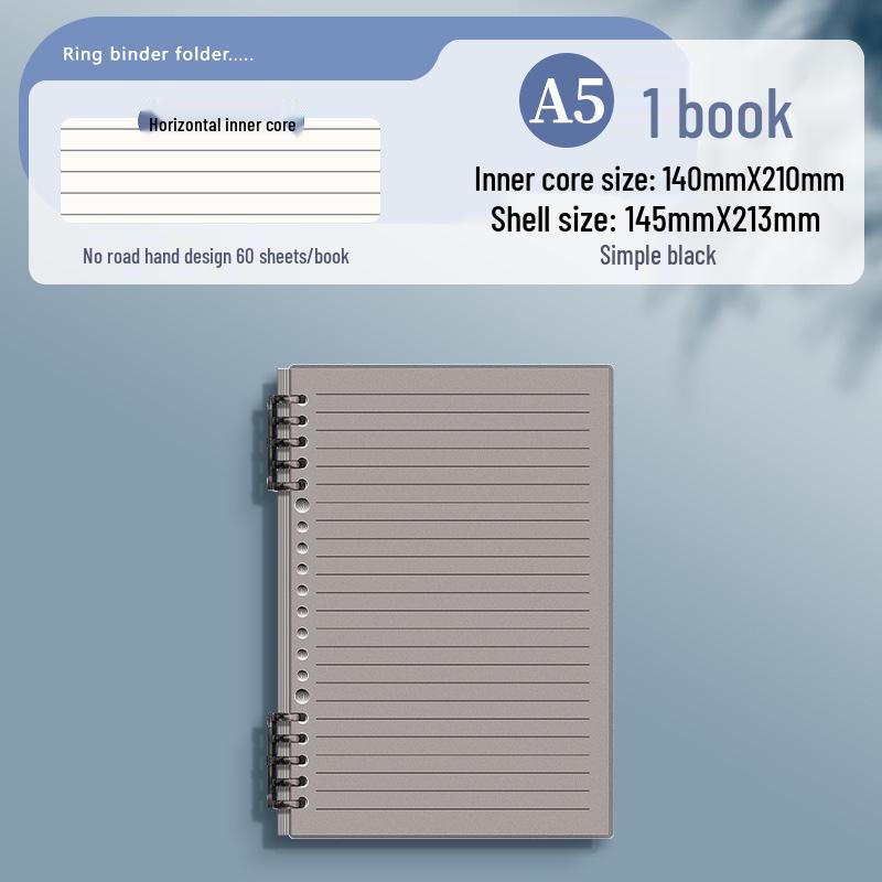 Scratch-Resistant Transparent Loose-Leaf Notebook for Students - Removable Square Grid Design, High Value.
