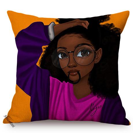 Africa Fashion Black Girl Pop Art Posters Style Decorative Cushion Cover Funky Sexy Woman Life Portrait Sofa Throw Pillow Case