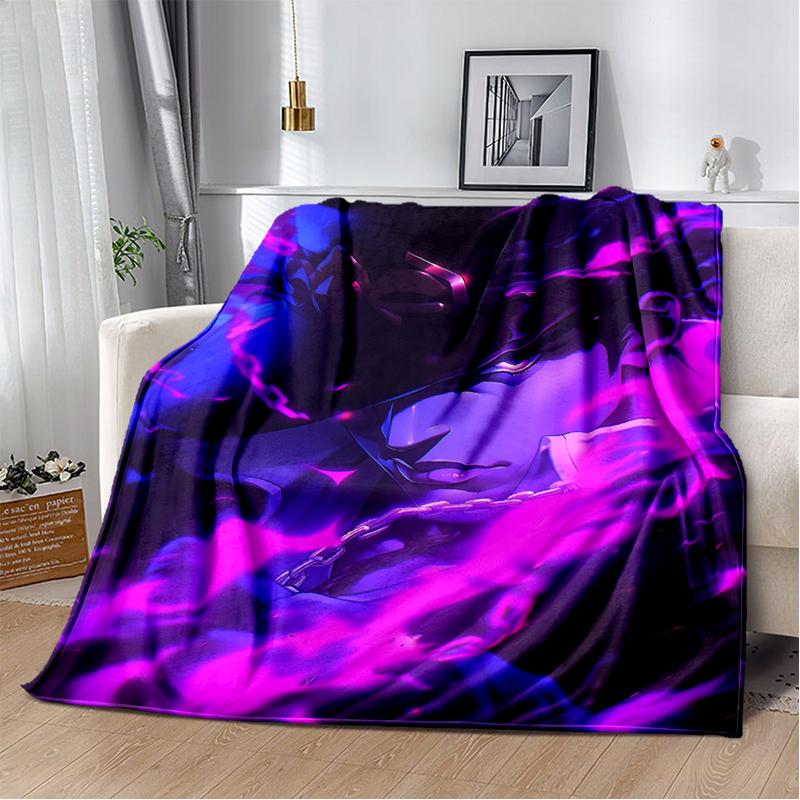 3D Jojo's Bizarre Adventure Cartoon Anime Blanket,Soft Throw Blanket for Home Bedroom Bed Sofa Travel Picnic Office Cover Kids