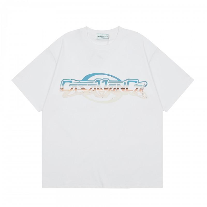 2026 Casablanca Print Loose Fit Cotton T-Shirt Men Youth Casual Wear