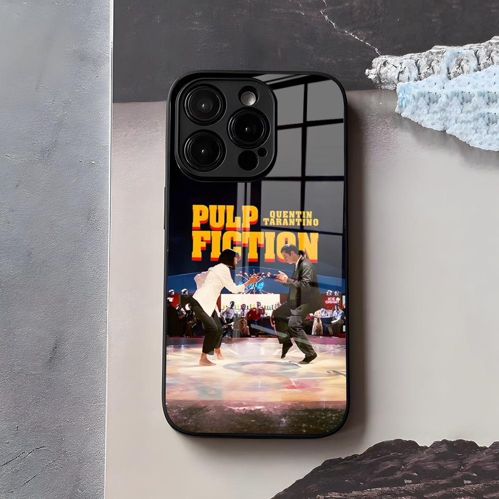 

Movie P-Pulp-F- FictionS Phone Case For IPhone 17 Air 16 E Pro Max 15 14 13 Mini 12 Pro 11 Max Plus Black Glass Cover iPhone 12 Mini