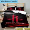 3pcs Custom Name Basketball Pride Rockets Bedding Set Includes 1 Duvet Cover & 2 Pillowcases for All Seasons Dormitory Home Decor Christmas Gifts