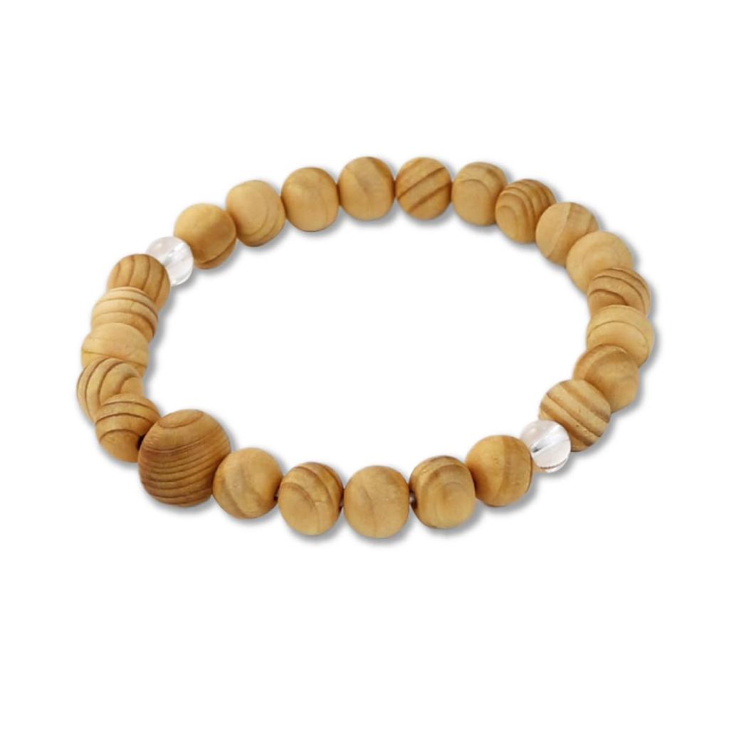 [Hotokudo] Man'ganjojujutsu Jyuzu Armband, Koya Maki Holz mit Kristall (17 cm)