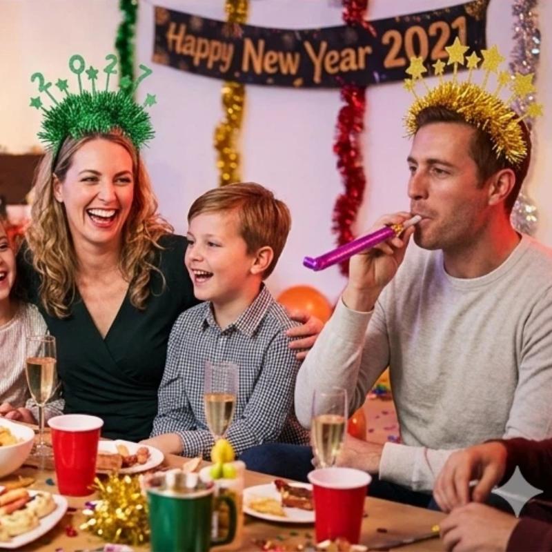 New 2027 New Year Headband Christmas New Year'S Eve Party Headgear Internet Celebrity Photo Props Children Adult Headnamd
