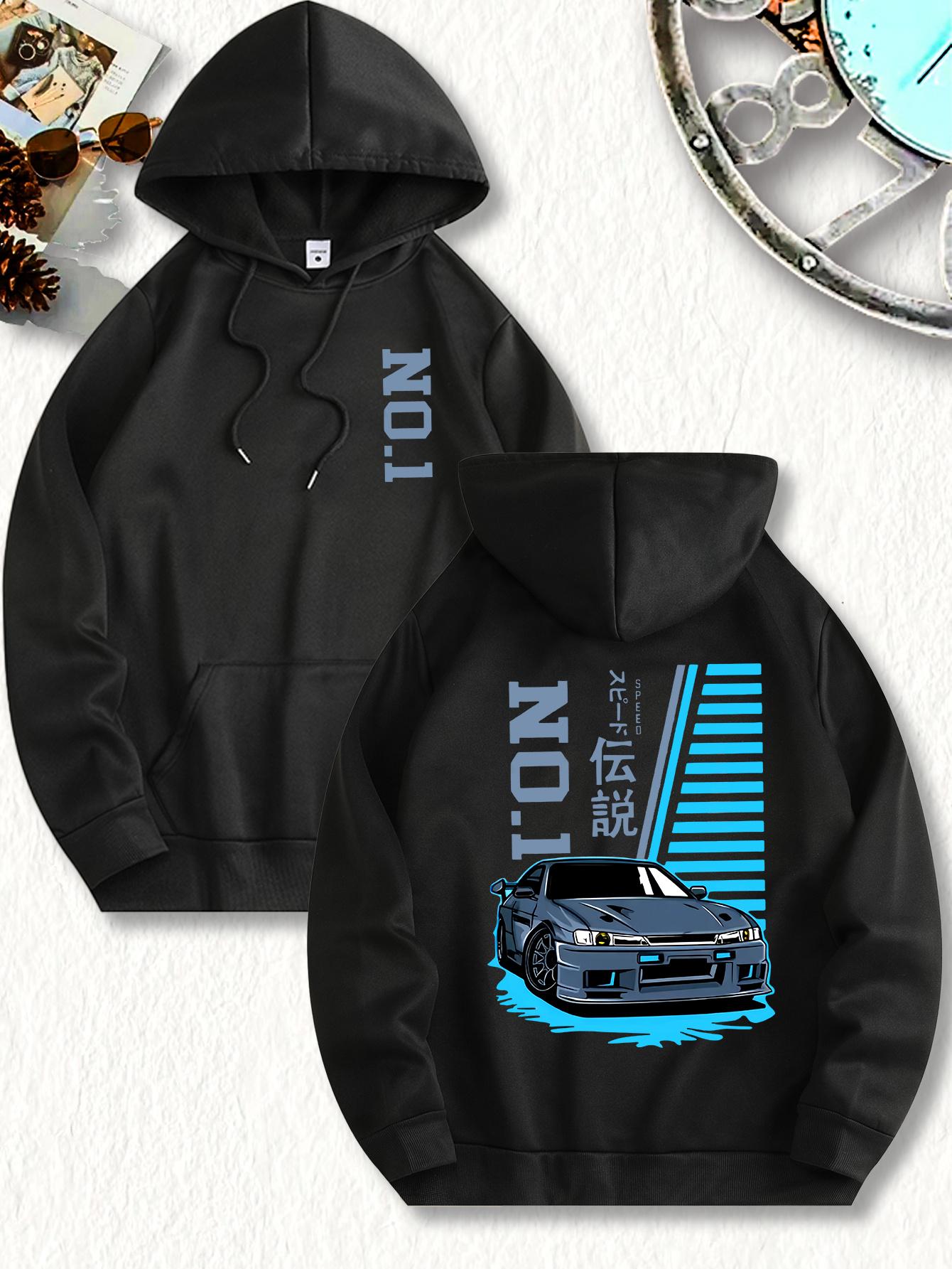 

New Stylish MenS Hoodie Designed Like a Cool Sports Car Perfect for Casual Wear with a Drawstring Hood Front Kangaroo Pocket 3XL