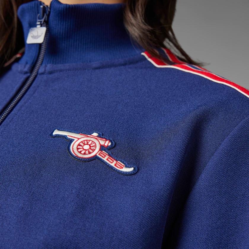 adidas Originals X Arsenal Collaboration SS25 Icons Brand Logo Minimalist Fashion Versatile Long Sleeve Jacket Women Jacket Blue JF0550