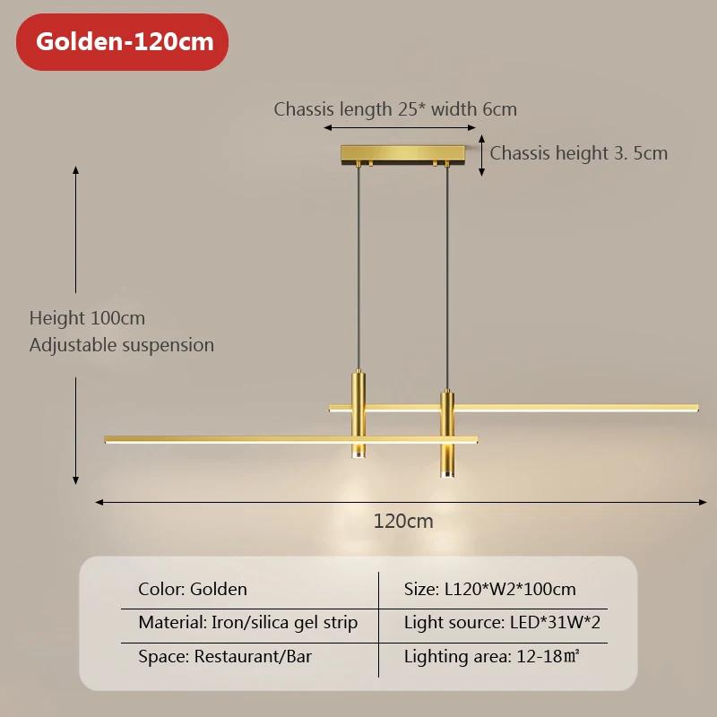 Modern LED Chandelier Dimmable Dining Table Kitchen Minimalist Black Gold Pendant Lamps Home Decor Lighting Lusters Fixture