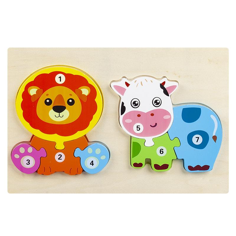 Kinder-Nahrungskette Puzzle dreidimensionales Puzzle Zuordnungsbrett Früherziehung pädagogische Holzspielzeuge