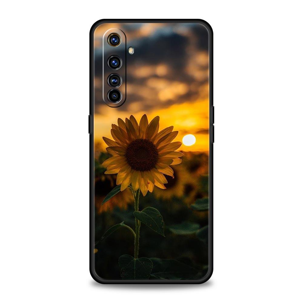 Beautiful Yellow Sunflower Phone Case For Realme 12 11 10 4G 9 8 5G 7 6 GT5 GT3 GT2 Pro Plus C21 C25 C35 GT Neo 2 3 3T 5 Cover