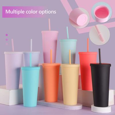 720ML Coffee Tumbler with Lid and Straw Double Wall Vacuum Travel Coffee Mug Wide Mouth