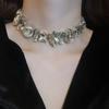 Adjustable Rhinestone Necklace Light Luxury Women's Choker Temperament Crystal Necklace  Girls