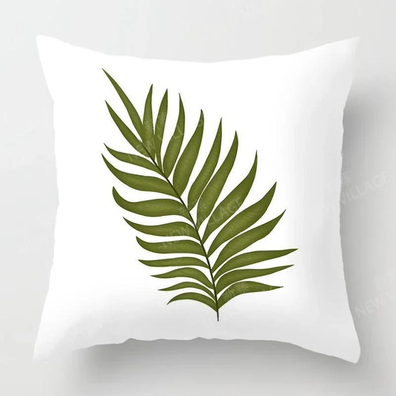 Nordic Fall Home Decor Autumn Throw Pillow Case Sofa Cushion Cover Modern 45x45cm 50x50 60x60cm 40*40cm Leaf Plant Green