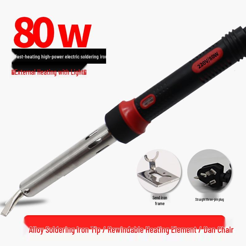 High-Power Electric Soldering Iron with Light, 100W - Ideal for Tin Soldering, Welding, and Household Repairs.