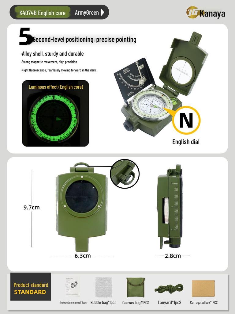 High-Precision Luminous Outdoor Camping Compass