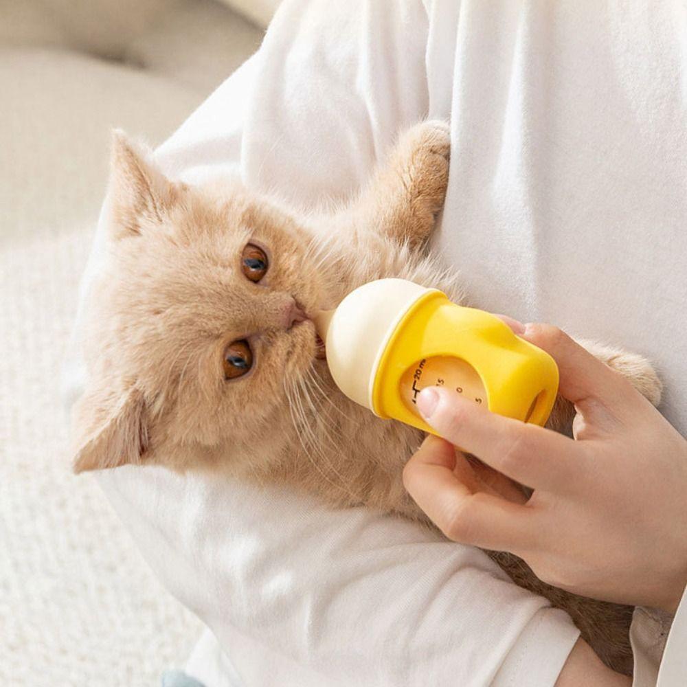 Durable 20/80ML Puppy Bottles Silicone Anti-slip Kitten Bottles Isualization Scale Wth Anti-choking Valve Pet Feeding Bottle