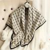 Temperament silk scarf women's 91cm twill scarf Hangzhou silk large square scarf sun protection decorative shawl butterfly printed scarf