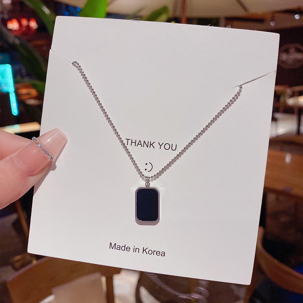 Minimalist Clavicle Necklace: Japanese & Korean Style, Luxurious Real Gold-Plated Titanium Steel Pendant for Women