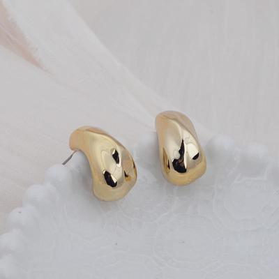 Korea luksuslikud ubade kujuga kujundusega kõrvarõngad naistele kuldsed, läikiva temperamendiga, lihtsad kõrvarõngad, ebakorrapärased šikkad trukid